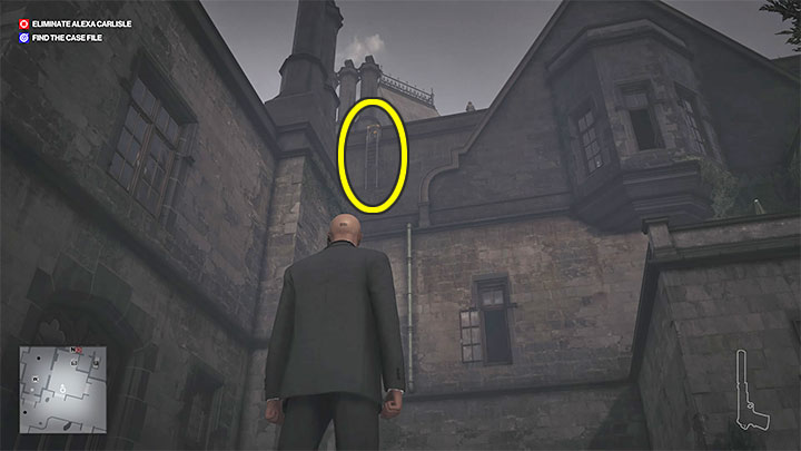 Shortcut 2 - Maintenance Ladder on the roof - Hitman 3: Death in the Family, Dartmoor - map, mission information - Death in the Family - Dartmoor - Hitman 3 Guide