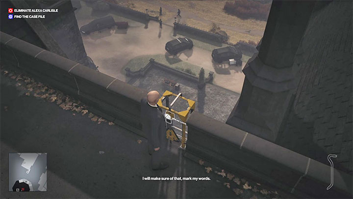 You can now approach the ladder and use a crowbar to lower it - Hitman 3: Death in the Family, Dartmoor - map, mission information - Death in the Family - Dartmoor - Hitman 3 Guide