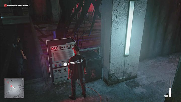 With the screwdriver, go to the Light Rig Installation located next to the balcony - Hitman 3: Assassination of Agent Banner (The Wall) - Berlin, walkthrough - Apex Predator - Berlin - Hitman 3 Guide