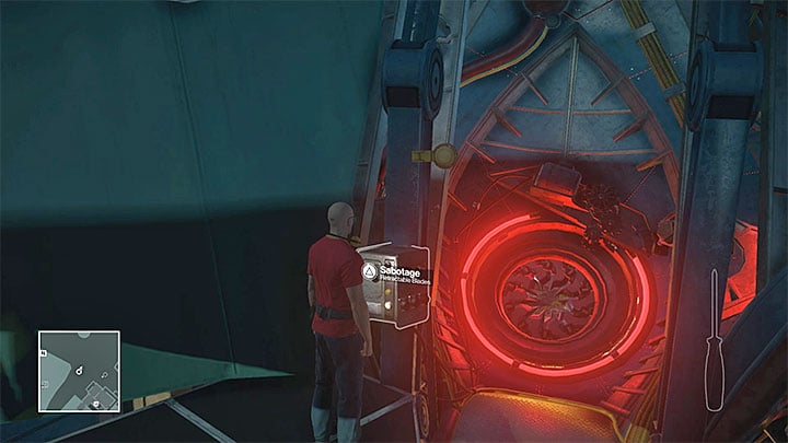 Break into the control panel to sabotage the blades - Murdering Dino Bosco | Sapienza: The Icon - Summer Episode - Sapienza: The Icon - Hitman Game Guide