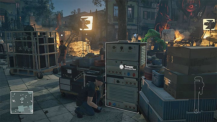 Sabotage the generators to interrupt the works on the movie set - Murdering Dino Bosco | Sapienza: The Icon - Summer Episode - Sapienza: The Icon - Hitman Game Guide