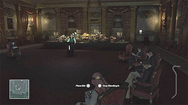 Sit on the chair reserved for the Sheikh and take a part in the auction. - Murdering Dalia Margolis | Paris: The Showstopper - Paris: The Showstopper - Hitman Game Guide