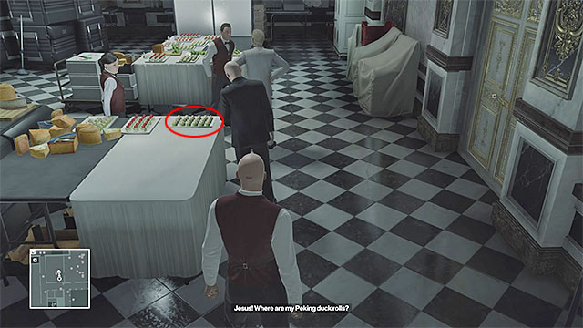 Novikov from time to time appears in the catering room where he is whining about his employees - Murdering Viktor and Dalia during a single action | Paris: The Showstopper - Paris: The Showstopper - Hitman Game Guide