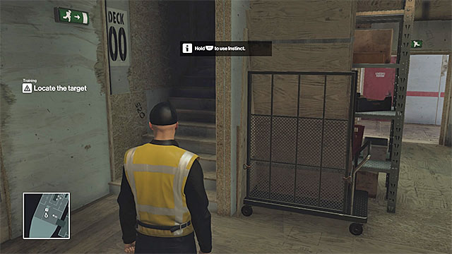 Bypass the mechanics and walk upstairs to level 1 - Arrival; Guided Training | Prologue - Prologue - Hitman Game Guide