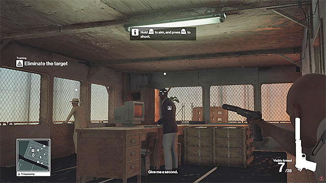 Lean from behind the cover and kill Ritter - Arrival; Guided Training | Prologue - Prologue - Hitman Game Guide