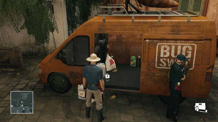 The insecticide can be found inside the exterminators van. - Important items | Bangkok - Bangkok: Club 27 - Hitman Game Guide