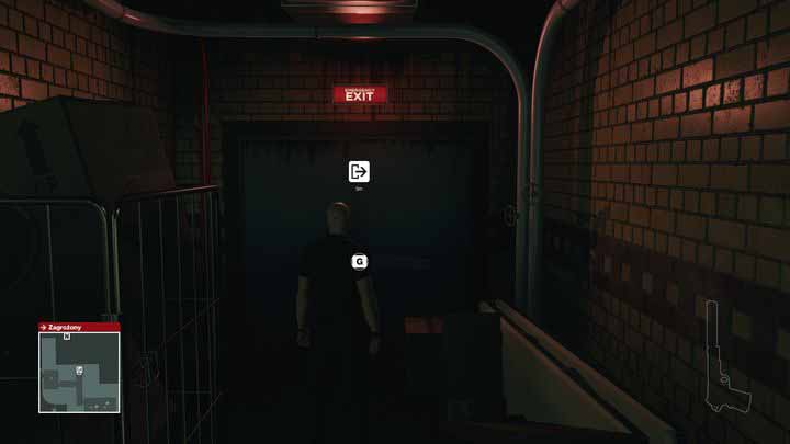 The emergency exit is a good way to leave the hotel by land. - Leaving the mission area | Bangkok - Bangkok: Club 27 - Hitman Game Guide
