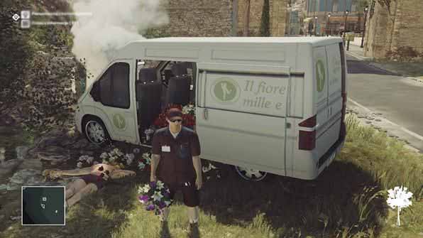 As a courier you can go into the area of Caruso mansion, and put their flowers on the grave - Disguises | Sapienza - Sapienza: World of Tomorrow - Hitman Game Guide