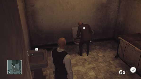 Follow him to the toilet and knock him out when he will be vomiting (M4,30) - Murdering Silvio Caruso | Sapienza - Sapienza: World of Tomorrow - Hitman Game Guide