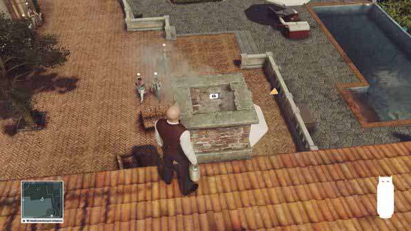Drop the gas bottle when Silvio appears - Murdering Silvio Caruso | Sapienza - Sapienza: World of Tomorrow - Hitman Game Guide