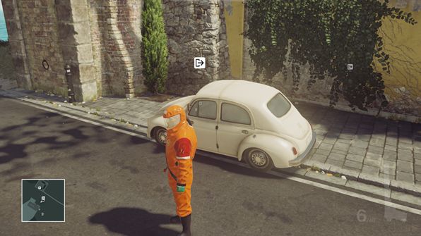 The car is parked close to the mansion - Leaving the mission area | Sapienza - Sapienza: World of Tomorrow - Hitman Game Guide