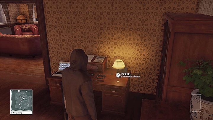The explosive Watch Battery is located on the desk by the lamp - Murdering Sean Rose | Colorado - Colorado: Freedom Fighters - Hitman Game Guide