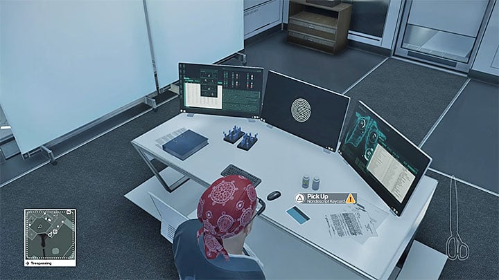 Disposable scrambler is in the monitoring room and the chip can be found in directors office - Important items | Hokkaido - Hokkaido: Situs Inversus - Hitman Game Guide