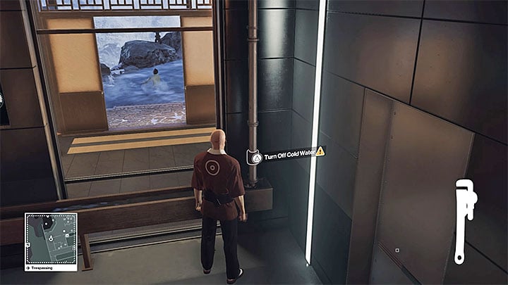 Turning off cold water will chase away patients enjoying the hot springs - Murdering Yuki Yamazaki | Hokkaido - Hokkaido: Situs Inversus - Hitman Game Guide
