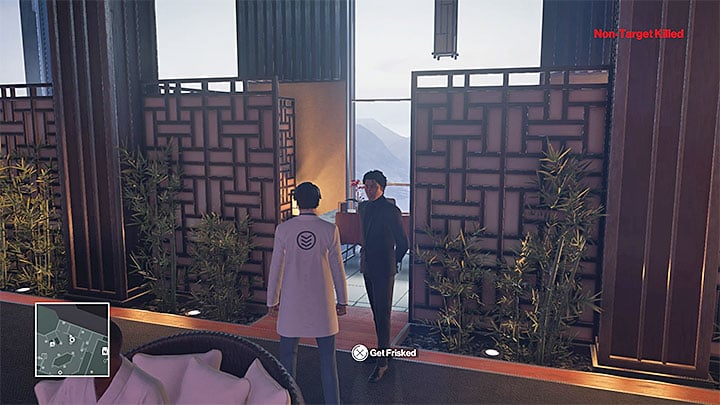 Get the directors outfit and let the guard frisk you - Murdering Yuki Yamazaki | Hokkaido - Hokkaido: Situs Inversus - Hitman Game Guide