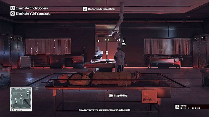 Begin the mission in the morgue - Murdering Erich Soders | Hokkaido - Hokkaido: Situs Inversus - Hitman Game Guide