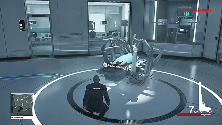 Enter the operating theatre (M8,30) and QUICKLY stand in the location shown on the screenshot above - Murdering Erich Soders | Hokkaido - Hokkaido: Situs Inversus - Hitman Game Guide