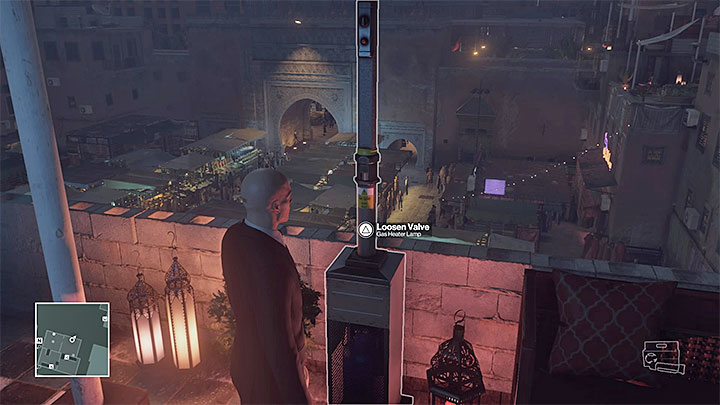 The wrench you need to sabotage the lam is also on the rooftop - Murdering both targets | Marrakesh: A House Built on Sand - Summer Episode - Marrakesh: A House Built on Sand - Hitman Game Guide