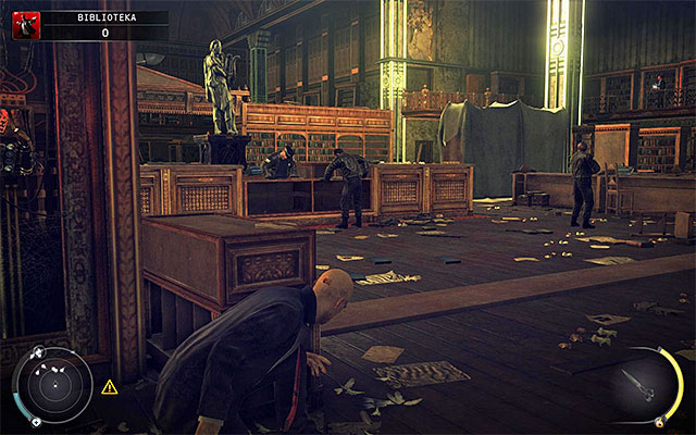 There are several different paths leading to the opposite part of the library - The Library - Crossing the first part of the library | 4: Run For Your Life - 4: Run For Your Life - Hitman: Absolution Game Guide