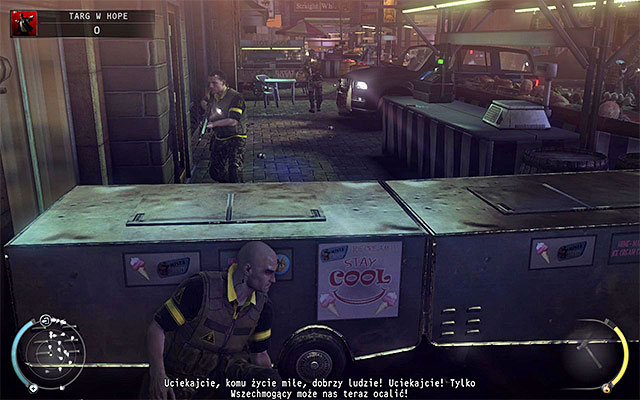 The second stop should be made at the cover shown on the above screen - Hope Fair | 16: Operation Sledgehammer - 16: Operation Sledgehammer - Hitman: Absolution Game Guide