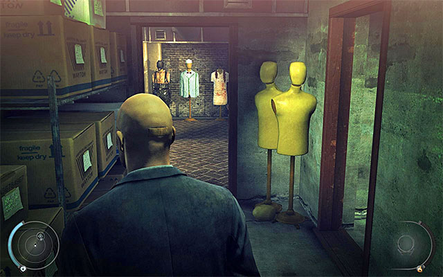 Theoretically you can leave now this location, but before you do it, I recommend finding the door leading to the basement shown on the above screen - Tailor shop | 17: One of a Kind - 17: One of a Kind - Hitman: Absolution Game Guide