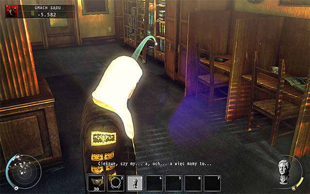 By default there are two court security guards and one court usher in the library - 15: Skurkys Law - p. 2 | Challenges - Challenges - Hitman: Absolution Game Guide