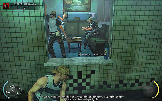 Before leaving the decontamination you have to disable one more security system and in order to do this you have to get into the right room, with several guards watching TV - Decontamination | 12: Death Factory - 12: Death Factory - Hitman: Absolution Game Guide