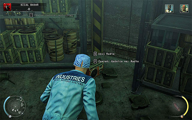 If you do not want to eliminate anyone and just stay in hiding, then distracts people here by activating a radio shown on the above screen - R&D - Murdering Dr. Valentine | 12: Death Factory - 12: Death Factory - Hitman: Absolution Game Guide