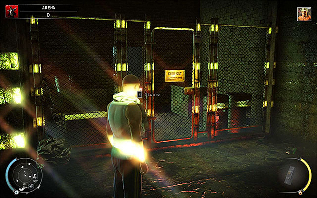 A good idea to obtain factory guard disguise (if you need one), is getting to the fenced armory - there are two gates leading inside - The Arena - Exploring the arena | 13: Fight Night - 13: Fight Night - Hitman: Absolution Game Guide