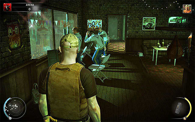 The last of interesting rooms on the upper level is a VIP box, which can be entered from the balconies side - The Arena - Exploring the arena | 13: Fight Night - 13: Fight Night - Hitman: Absolution Game Guide