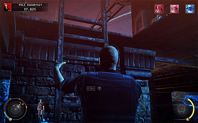 If youre playing on lower difficulty settings, then you can enter the barn right away and immediately interact with a ladder (screen above) - Cornfield - Murdering LaSandra Dixon | 14: Attack of the Saints - 14: Attack of the Saints - Hitman: Absolution Game Guide