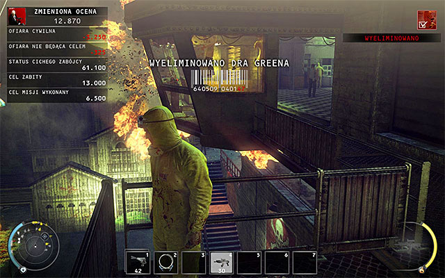 If you do not want to shoot with the gun, you can also use remote explosives to destroy the glass floor (you can find explosives from the lower storage) - 12: Death Factory - p. 1 | Challenges - Challenges - Hitman: Absolution Game Guide