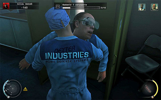 After stunning the researcher, hide his body in a near closet or box - 12: Death Factory - p. 2 | Challenges - Challenges - Hitman: Absolution Game Guide