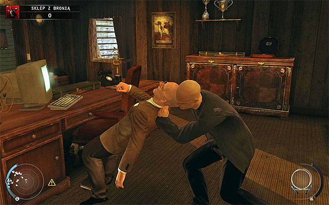 Only now exit the closet - Gun Shop - Getting the key to the cabinet | 8: Birdies Gift - 8: Birdies Gift - Hitman: Absolution Game Guide