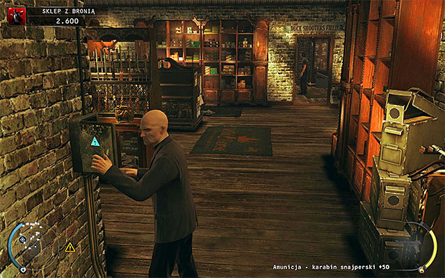 If you stole a safe keycard then after getting to the main shop room locate a fuse box and sabotage it, doing this when no one looks at your side - Gun Shop - Acquiring Silverballers | 8: Birdies Gift - 8: Birdies Gift - Hitman: Absolution Game Guide