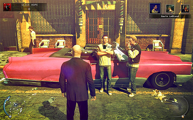 Initially Gavin LeBlond and Landon Metcalf are stationing in front of the starting place and Tyler Colvin can be found near the garage - Streets of Hope - Exploring the town | 9: Shaving Lenny - 9: Shaving Lenny - Hitman: Absolution Game Guide