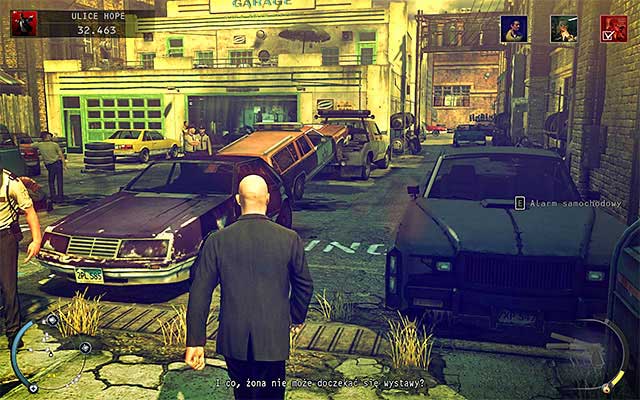 Left from the barbershop you can find a car garage - Streets of Hope - Exploring the town | 9: Shaving Lenny - 9: Shaving Lenny - Hitman: Absolution Game Guide