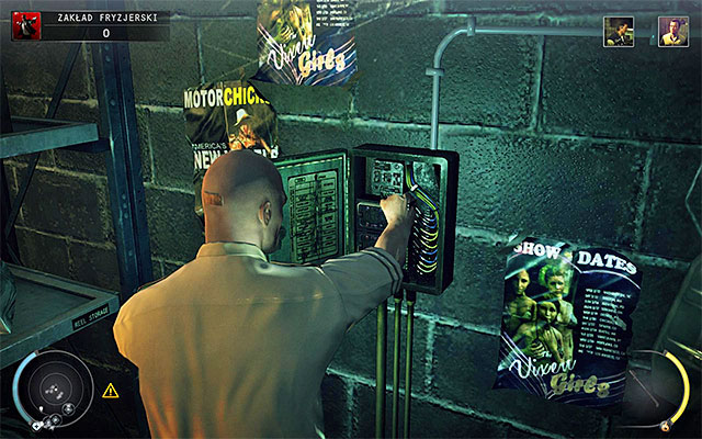 During exploring the basement you should look around for a fuse box (screen above) - Barbershop - Exploring the barbershop | 9: Shaving Lenny - 9: Shaving Lenny - Hitman: Absolution Game Guide