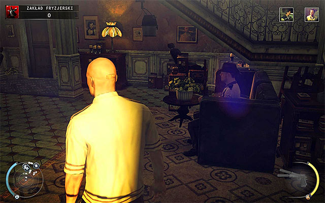 The furthest room from the start place on the ground floor is a hair salon, where depending on the difficulty level you might encounter a single cop or no one - Barbershop - Exploring the barbershop | 9: Shaving Lenny - 9: Shaving Lenny - Hitman: Absolution Game Guide