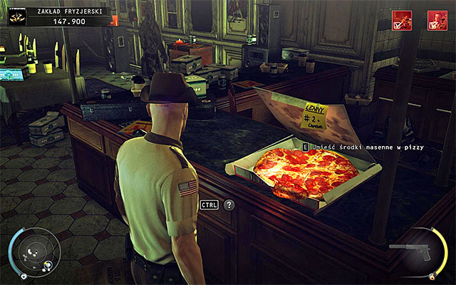 You can also neutralize Lenny by adding sleeping pills to a pizza - Barbershop - Neutralizing Lenny | 9: Shaving Lenny - 9: Shaving Lenny - Hitman: Absolution Game Guide