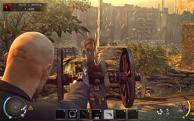 Approach the gun, select any weapon in your inventory and aim the fuse - 8: Birdies Gift | Challenges - Challenges - Hitman: Absolution Game Guide