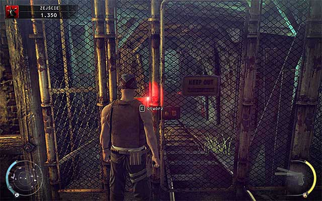 First option is to use a metal gate, through which guards mentioned previously will walk - Descent - Reaching the elevator | 11: Dexter Industries - 11: Dexter Industries - Hitman: Absolution Game Guide
