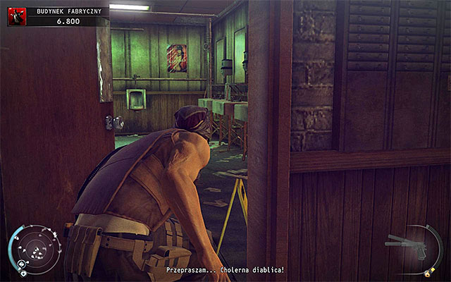 If you have arms dealer disguise, you can go through the reception right away, because you wont get stopped by anyone - Factory Compound - Accessing the factory building lobby | 11: Dexter Industries - 11: Dexter Industries - Hitman: Absolution Game Guide