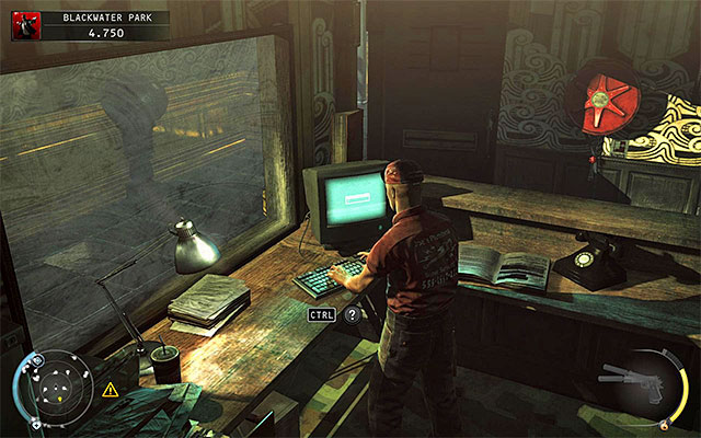 A terminal which you have to locate is shown on the above screen - Blackwater Park - Unlocking access to the lift | 18: Blackwater Park - 18: Blackwater Park - Hitman: Absolution Game Guide
