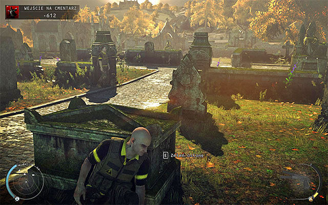 When crossing the cemetery I strongly advise hiding behind tombstones, even if youre using disguise, because you would need Instinct at the end of the stage - Cemetery Entrance | 20: Absolution - 20: Absolution - Hitman: Absolution Game Guide