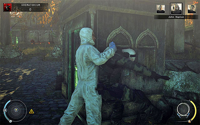 Wait for the enemy, make sure that he isnt observed by anyone and kill him with Silverballer or murder with garrote - The Crematorium | 20: Absolution - 20: Absolution - Hitman: Absolution Game Guide