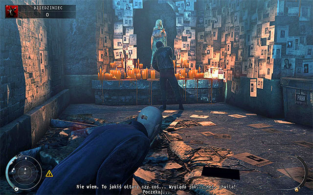 If you play on one of lower difficulty levels, there will be one additional opponent in the area - Courtyard | 5: Hunter and Hunted - 5: Hunter and Hunted - Hitman: Absolution Game Guide