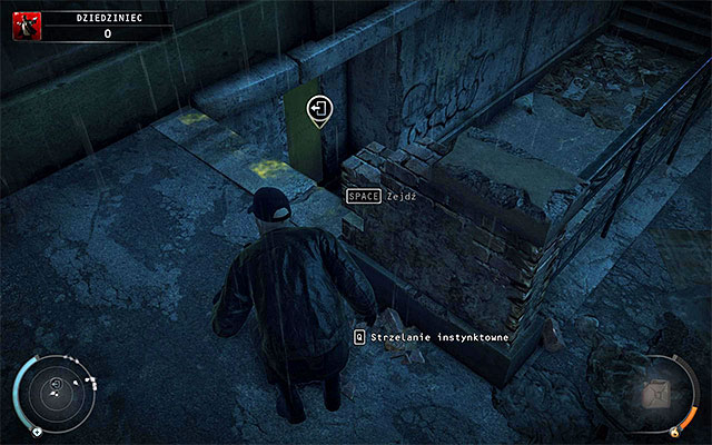 Patiently wait until officers turn around, quickly jump over the wall and head straight ahead - Courtyard | 5: Hunter and Hunted - 5: Hunter and Hunted - Hitman: Absolution Game Guide