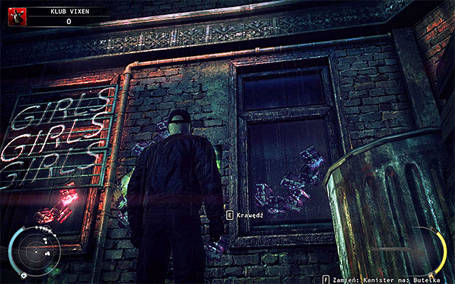 The third variant is reaching the open shitter located on the first floor - The Vixen Club - Getting inside the club | 5: Hunter and Hunted - 5: Hunter and Hunted - Hitman: Absolution Game Guide