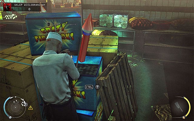 Thats not all because you have to ignite fireworks yet and it is best to use ones located in the main storeroom (screen above) - Convenience Store - Getting to the exit | 5: Hunter and Hunted - 5: Hunter and Hunted - Hitman: Absolution Game Guide